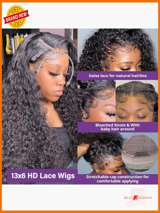 13x6 HD Lace Front Wig Human Hair Deep Curly 200 Density Glueless Wig for Women main image 5